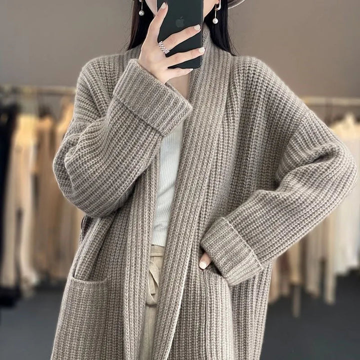 Sarina | Black Cardigan Sweater Open Front Relaxed Fit Soft Knit 1