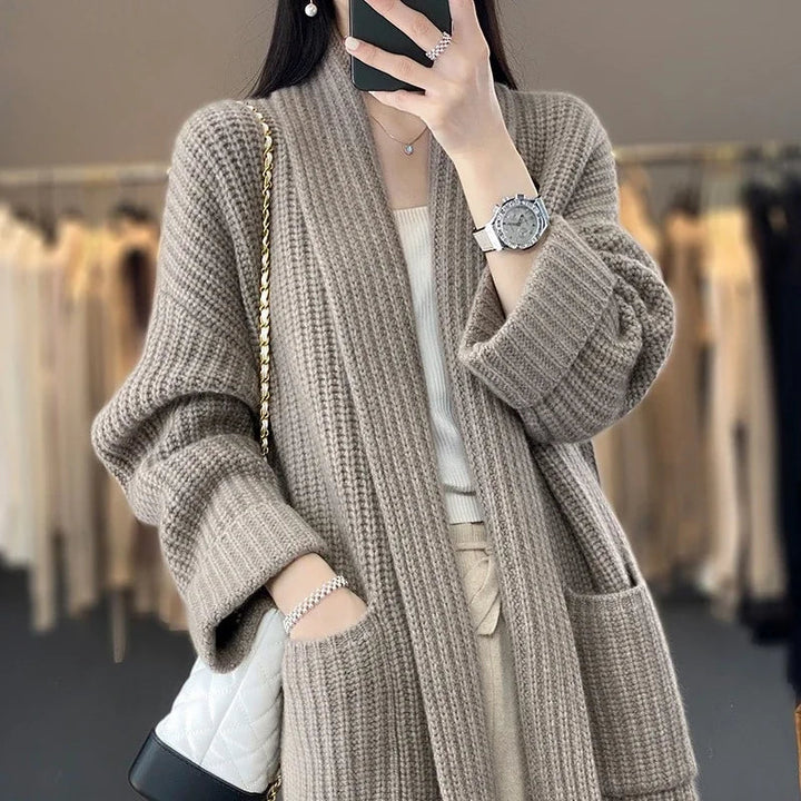 Sarina | Black Cardigan Sweater Open Front Relaxed Fit Soft Knit 2