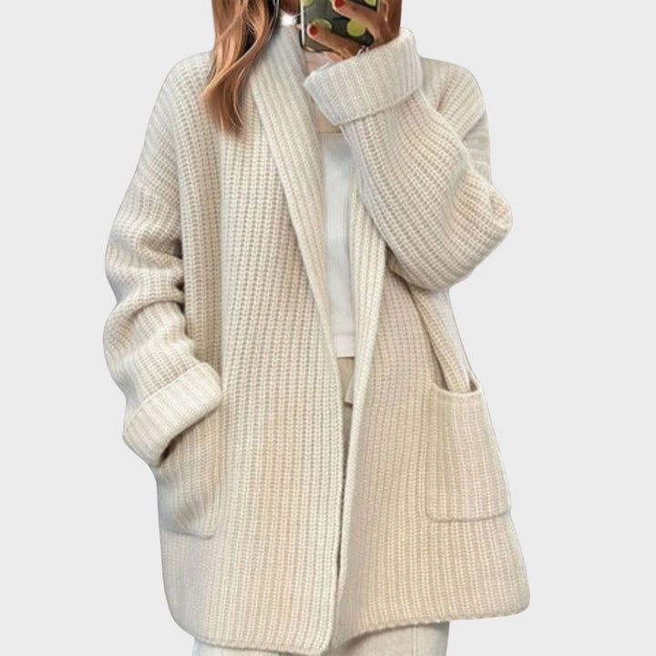 Sarina | Black Cardigan Sweater Open Front Relaxed Fit Soft Knit 3