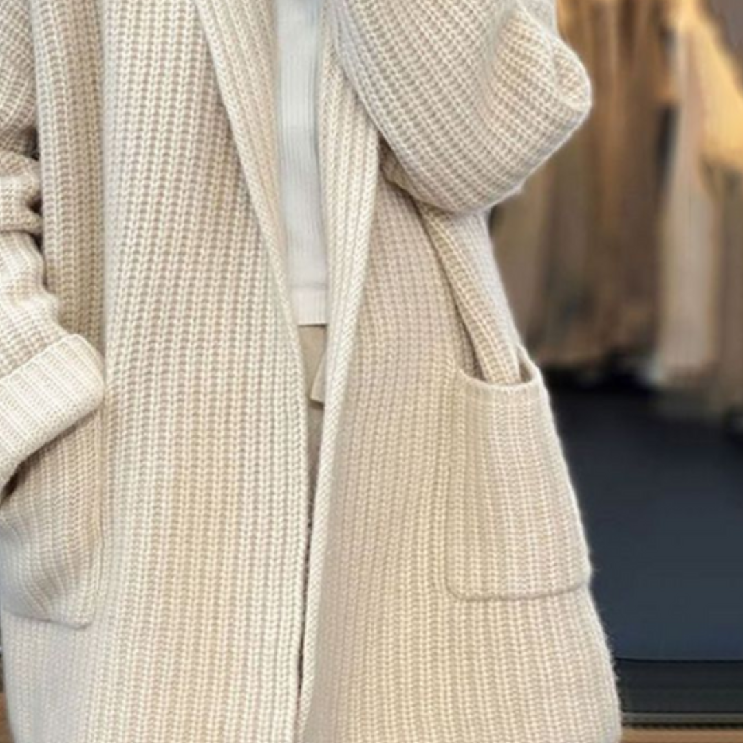 Sarina | Black Cardigan Sweater Open Front Relaxed Fit Soft Knit 4