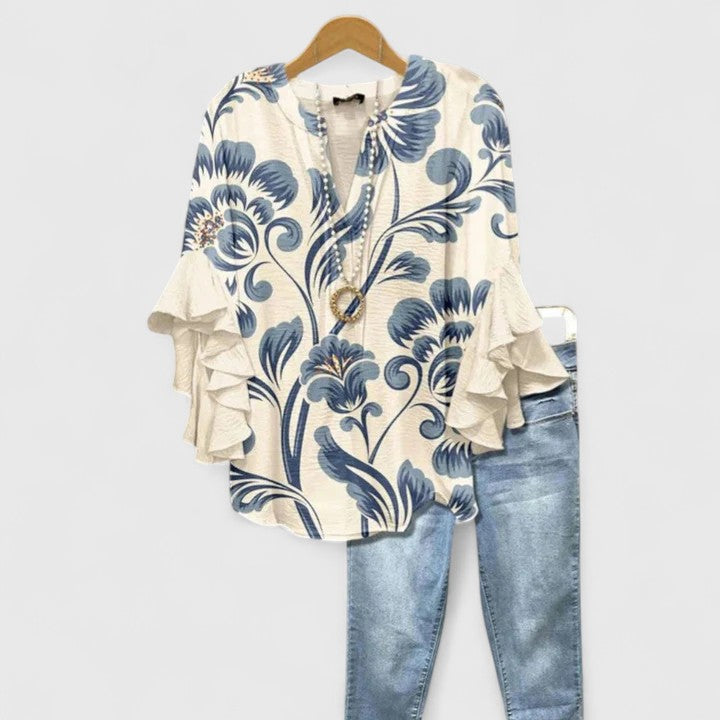 Saryphiah | Elegant Puff Sleeve Top – Breathable Women’s Blouse for Summer 0