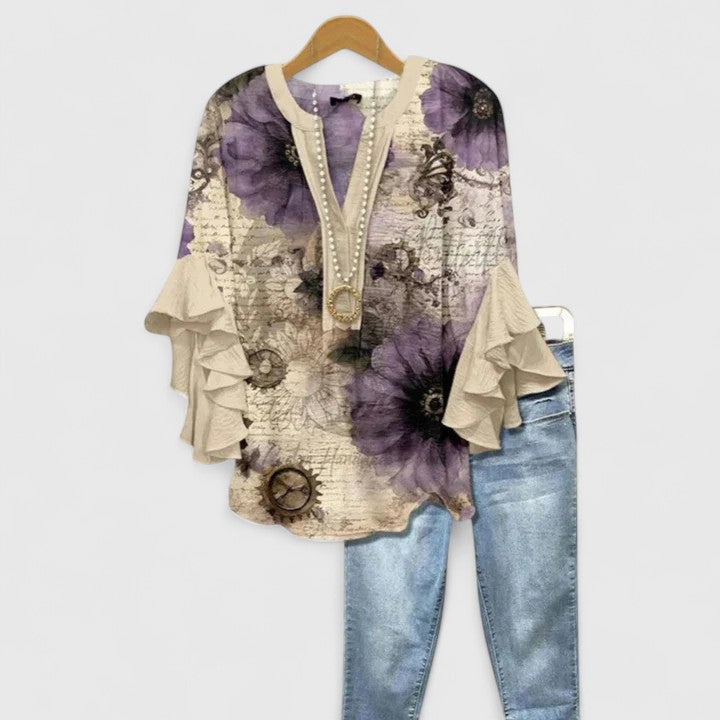 Saryphiah | Elegant Puff Sleeve Top – Breathable Women’s Blouse for Summer 9