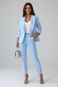 Margaret | Trendiger, doppelt geknöpfter, maßgeschneiderter Blazer-Anzug