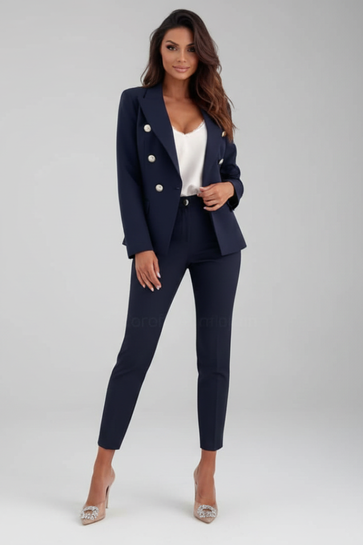 Scarlett | Elegant, Structured Women's Blazer Suit Set - Double Breasted Design in Light Blue 6