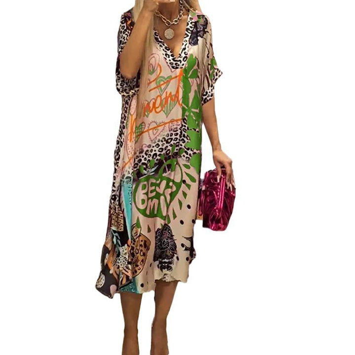 Scarlett | Women's Graphic Print V-Neck Swing Tunic Dress 5