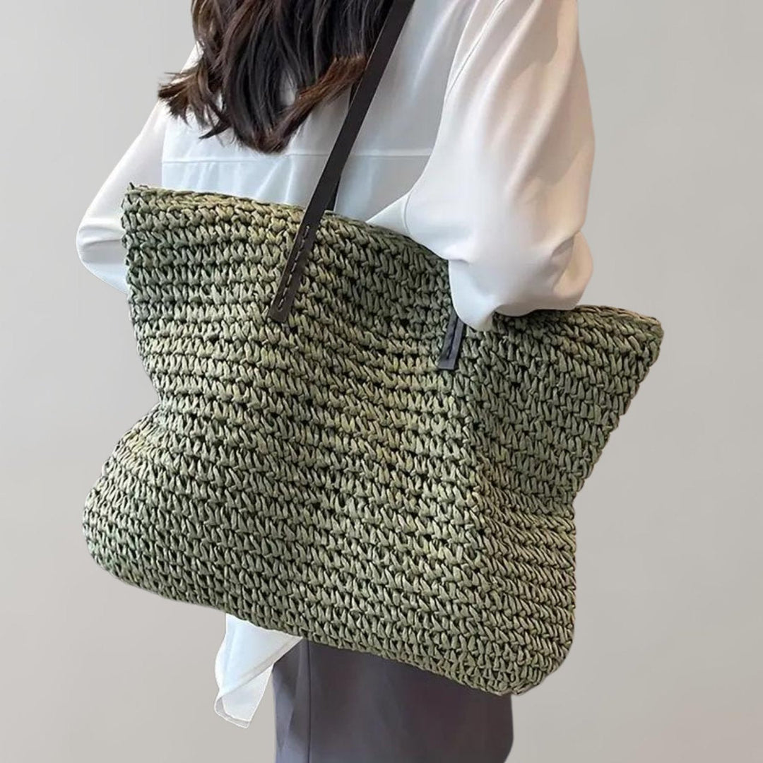 Scarlett | Women's Oversized Woven Straw Shoulder Tote Bag Bohemian Beach 0