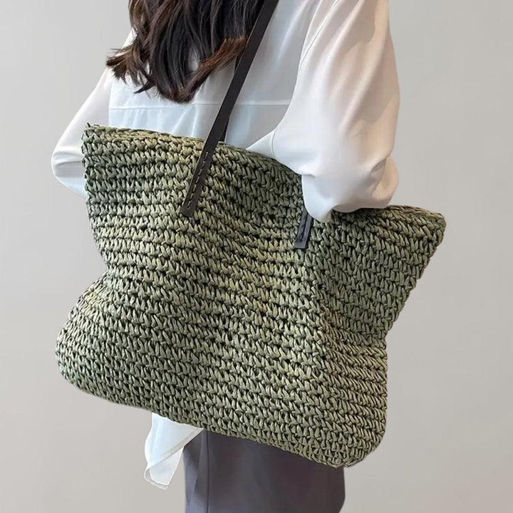 Scarlett | Women's Oversized Woven Straw Shoulder Tote Bag Bohemian Beach 0