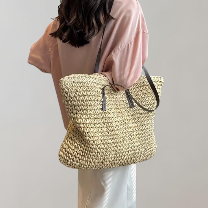 Scarlett | Women's Oversized Woven Straw Shoulder Tote Bag Bohemian Beach 2