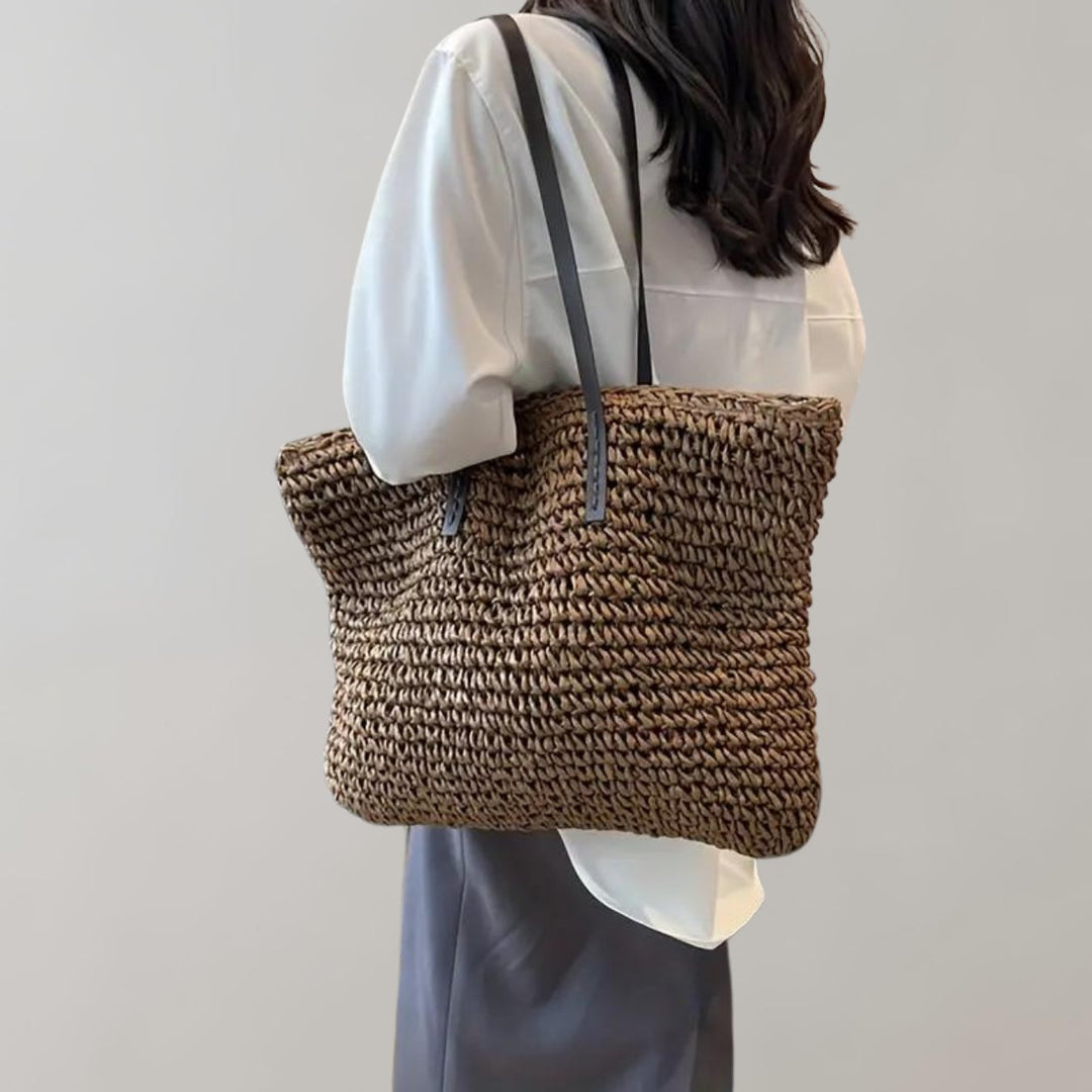 Scarlett | Women's Oversized Woven Straw Shoulder Tote Bag Bohemian Beach 3