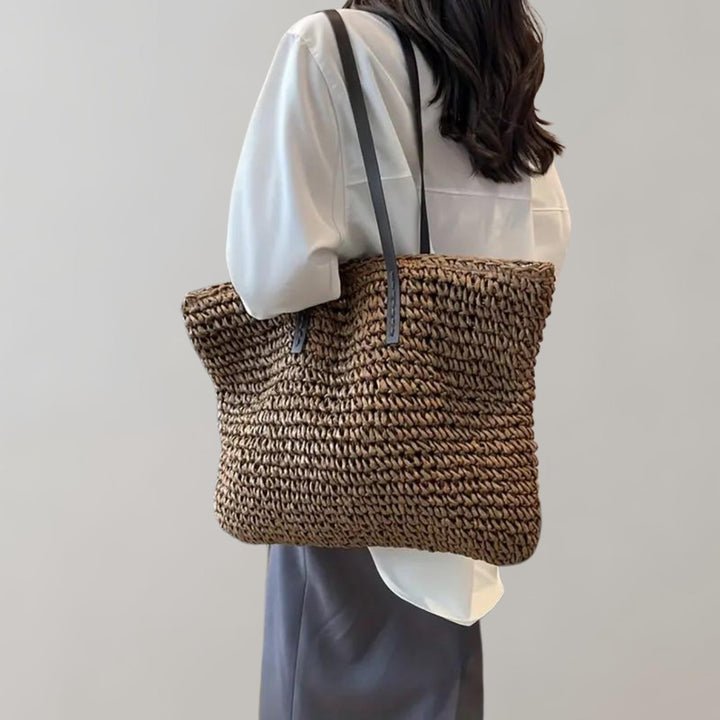 Scarlett | Women's Oversized Woven Straw Shoulder Tote Bag Bohemian Beach 3