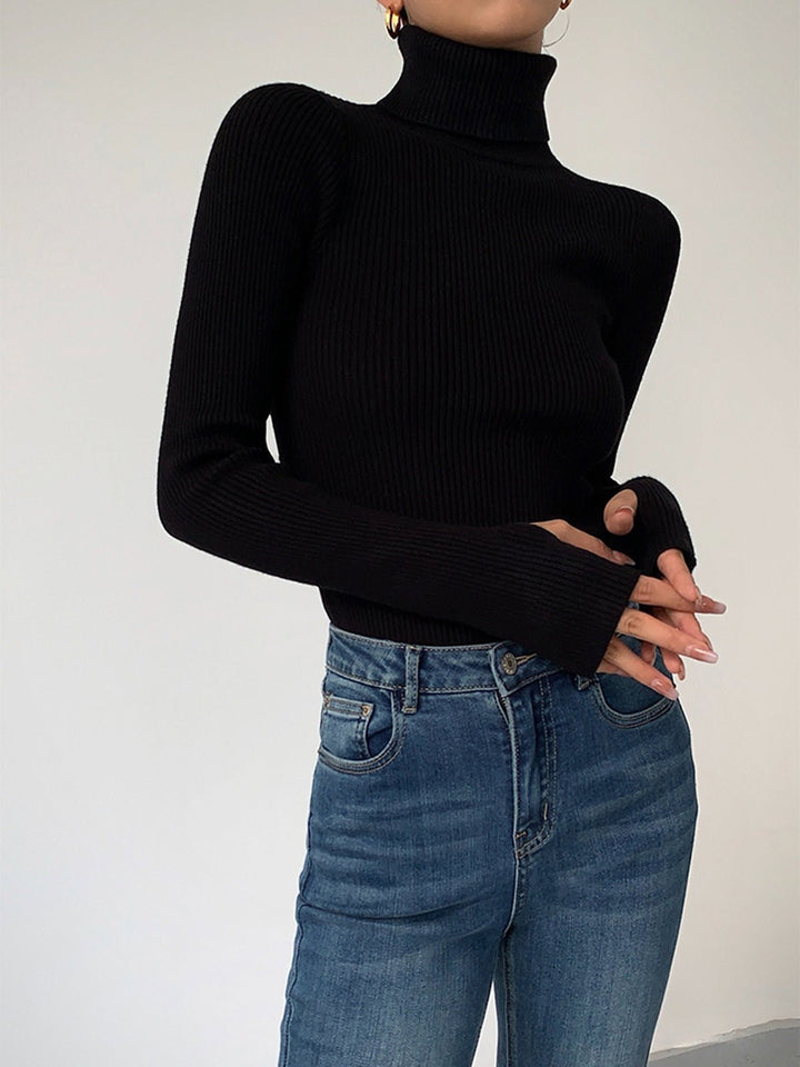 Scarlett | Women's Ribbed Turtleneck Lightweight Knit Sweater 0