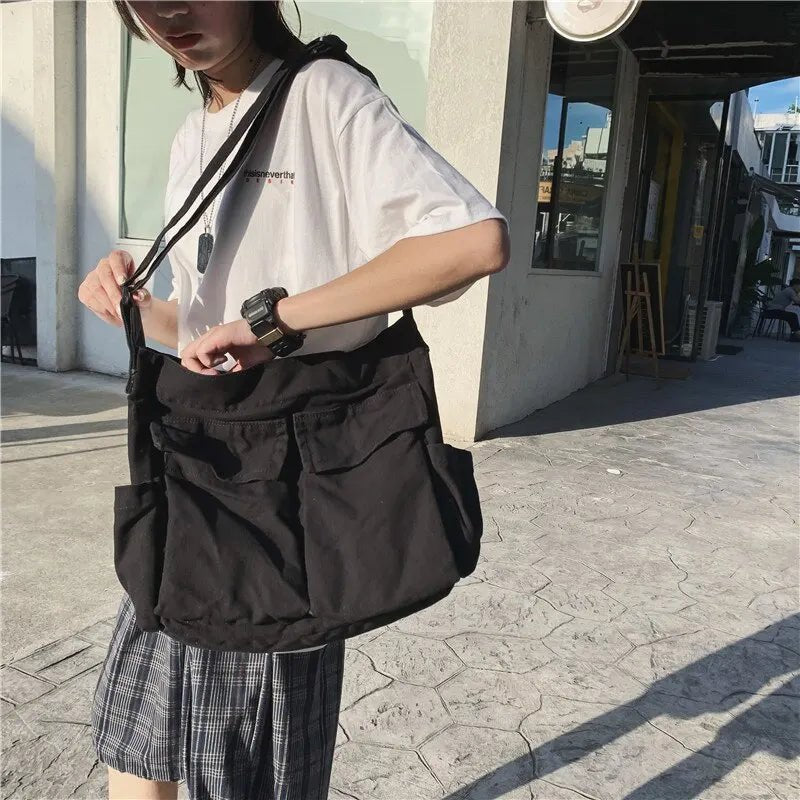 Scarlett | Women's Vintage Multi-Pocket Canvas Tote Bag Crossbody Shoulder Bag 1