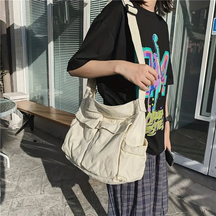 Scarlett | Women's Vintage Multi-Pocket Canvas Tote Bag Crossbody Shoulder Bag 3