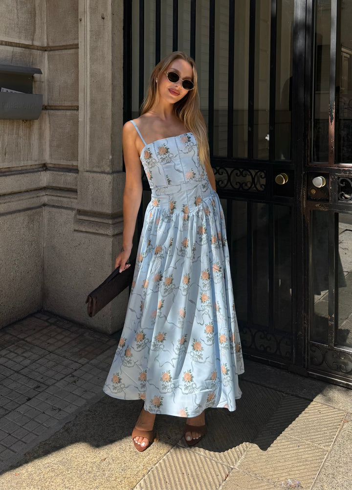 Seraphina | Elegant Floral Midi Wedding Guest Dress 3