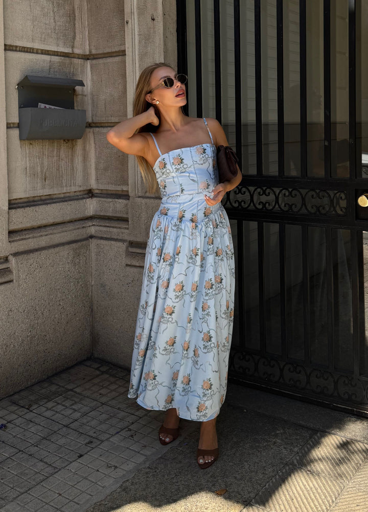 Seraphina | Elegant Floral Midi Wedding Guest Dress 4