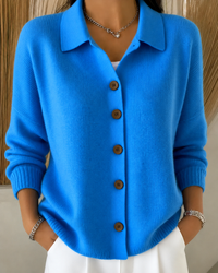 Claire | Elegant Button Collar Knit Cardigan