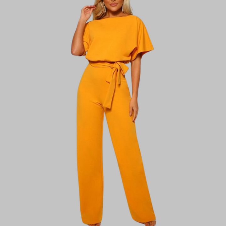 Sienna | Elegant, Vibrant & Comfortable Women's Jumpsuit with Belted Wide Legs 0
