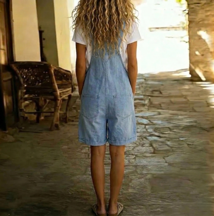 Sienna | Vintage Washed, Relaxed Fit Denim Overalls for Women 2
