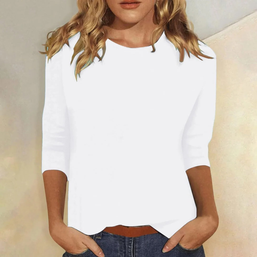 Sienna | Women's Top Crew Neck 3/4 Sleeve Casual Relaxed Fit 1