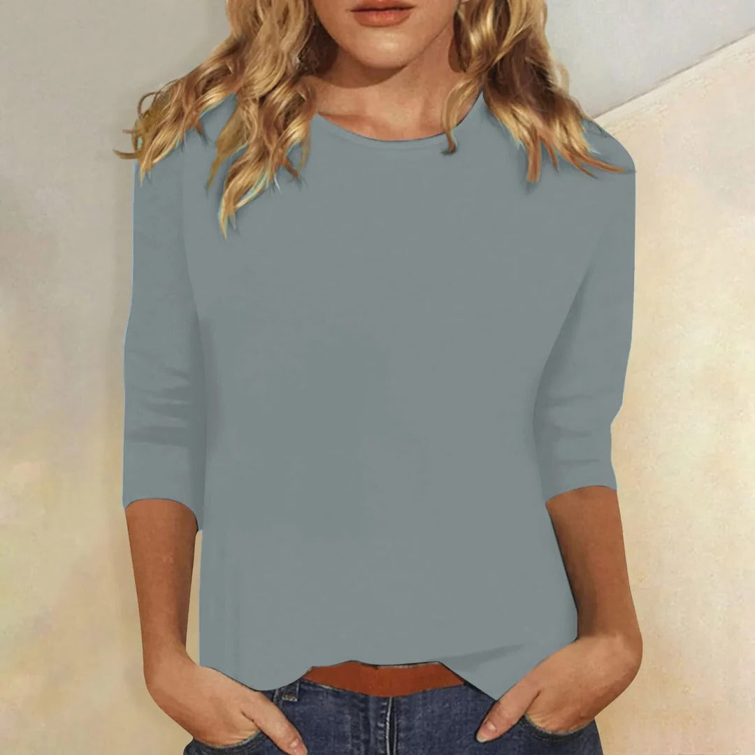 Sienna | Women's Top Crew Neck 3/4 Sleeve Casual Relaxed Fit 3