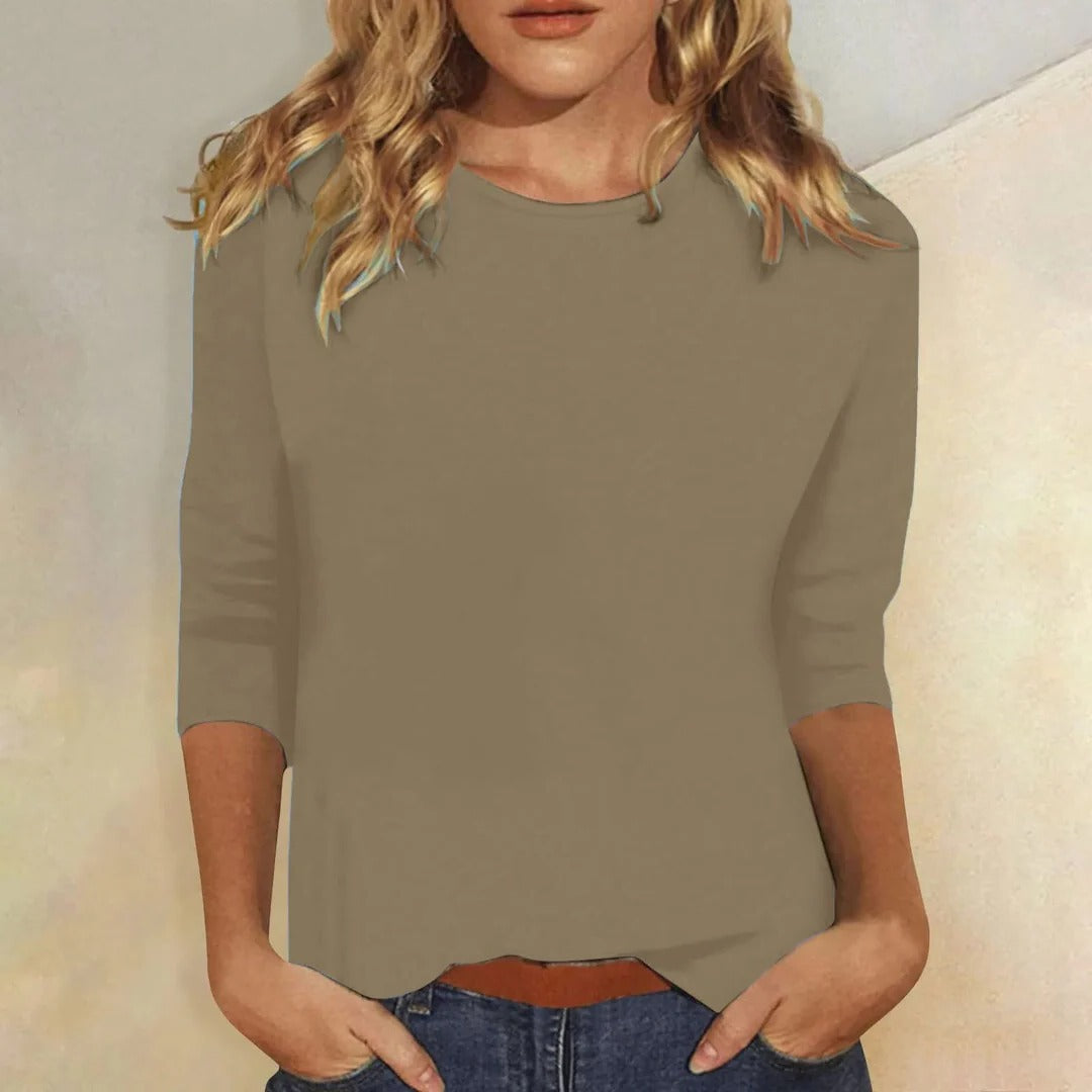 Sienna | Women's Top Crew Neck 3/4 Sleeve Casual Relaxed Fit 6