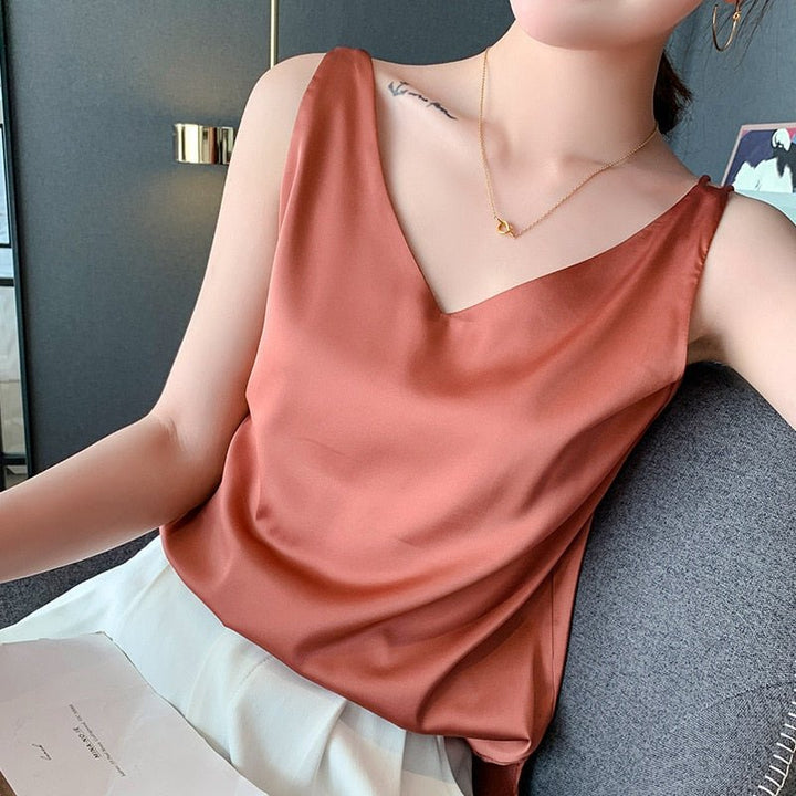 Silken | Elegant, Breathable & Versatile Women’s Tank Top - Soft White Camisole 3