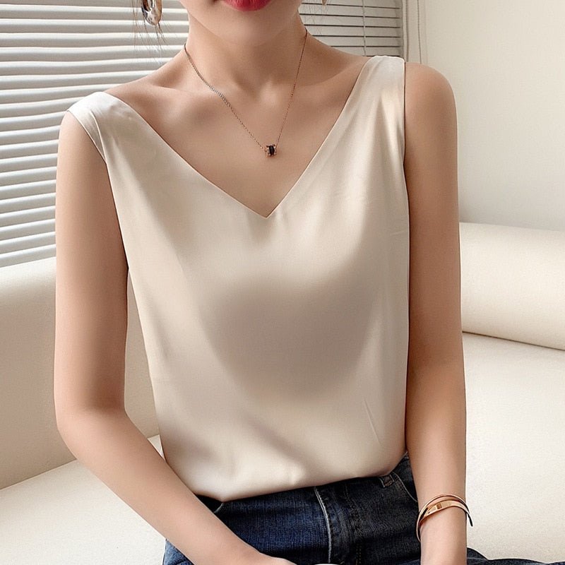 Silken | Elegant, Breathable & Versatile Women’s Tank Top - Soft White Camisole 6