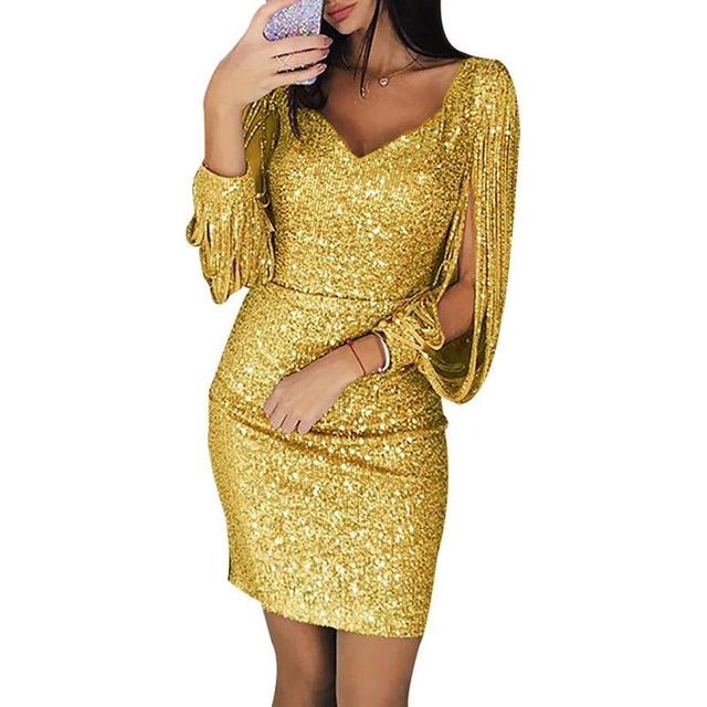 Sloane | Party Dress Sequin V-Neck Elegant Fit Holiday Cocktail 5