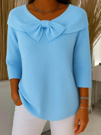 Jule | Eleganter & vielseitiger Damenpullover mit Schleife