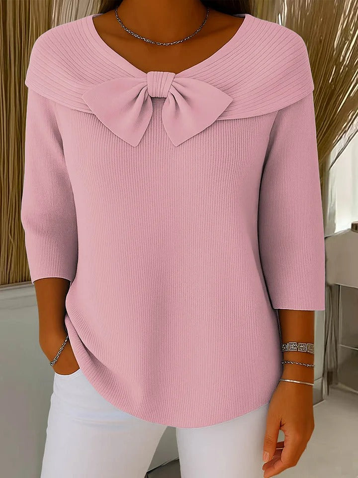 Sofia | Soft, Elegant & Versatile Women’s Sweater with Romantic Bow Detail 1