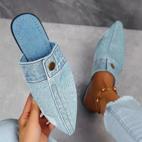 Luna | Schicke spitze Denim-Mule-Ballerinas