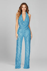 Maya | Tuta con paillettes scintillanti e glamour con collo all'americana