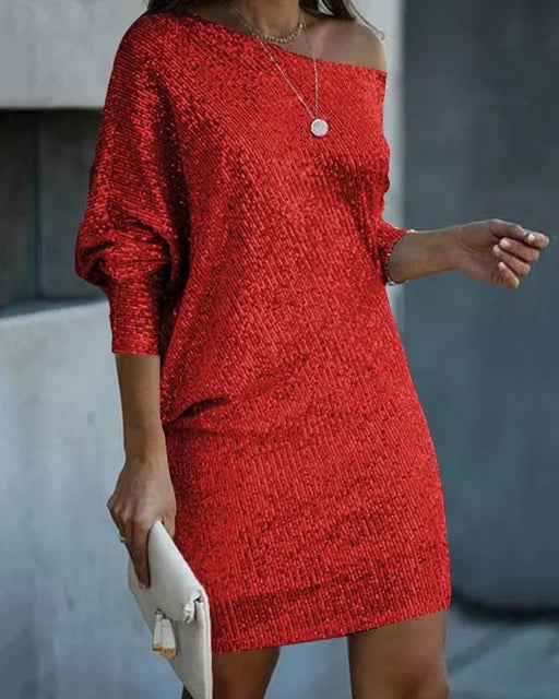Sorelle | Evening Dress Sequin Slim Fit Contrast Glamorous Look 10