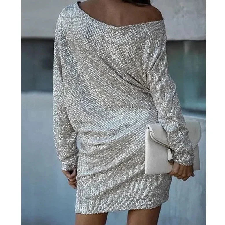 Sorelle | Evening Dress Sequin Slim Fit Contrast Glamorous Look 3