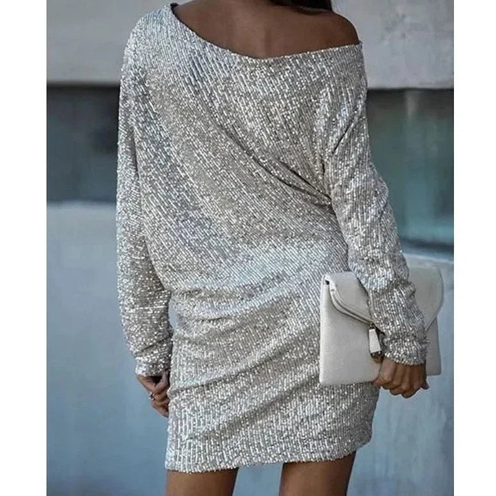 Sorelle | Evening Dress Sequin Slim Fit Contrast Glamorous Look 3