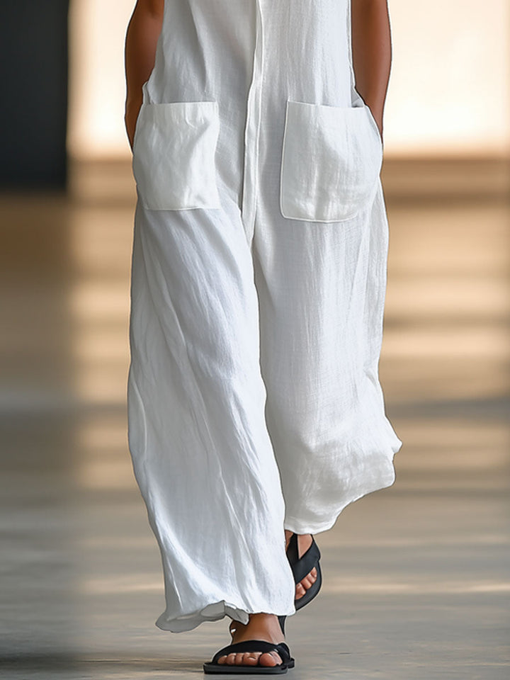 Talia | Effortless, Comfortable & Stylish Women's Jumpsuit - Sleeveless Wide Leg Design 4