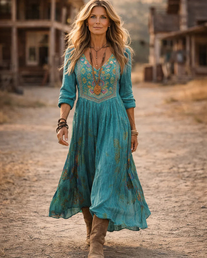 Talia | Elegant Floral V Neck Maxi Dress for Women – Perfect Summer & Formal Style 1