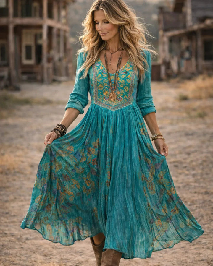 Talia | Elegant Floral V Neck Maxi Dress for Women – Perfect Summer & Formal Style 3