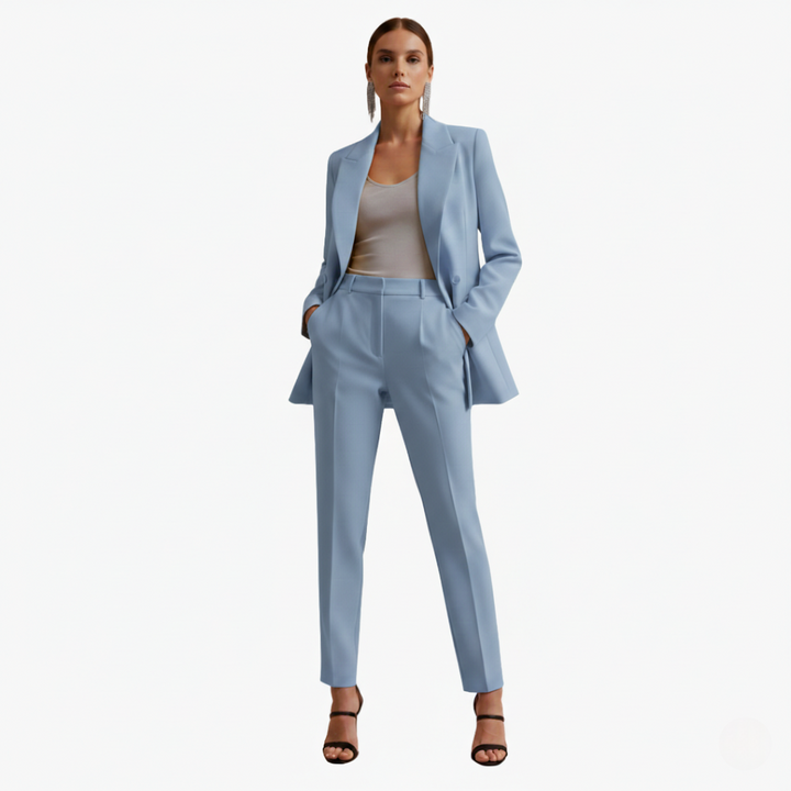 Talia | Elegant & Tailored Women's Suit – Double Breasted Blazer Pant Set 0