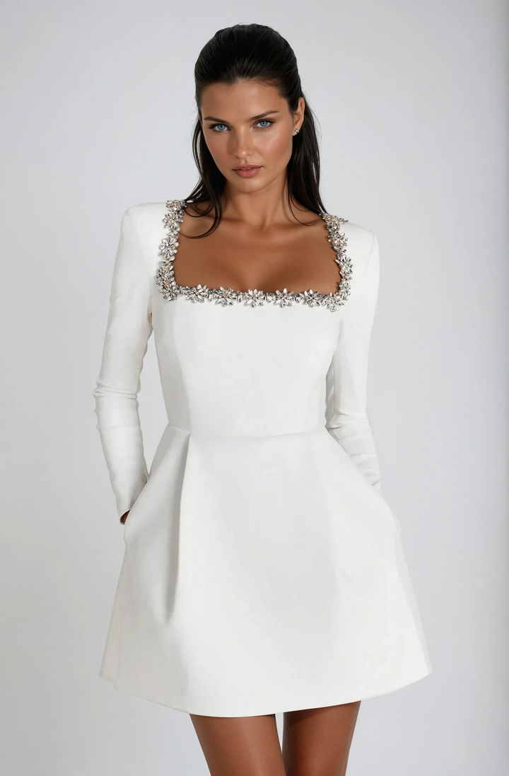 Talia | Womens Dress Wedding Guest Mini Elegant Feminine Fit 5