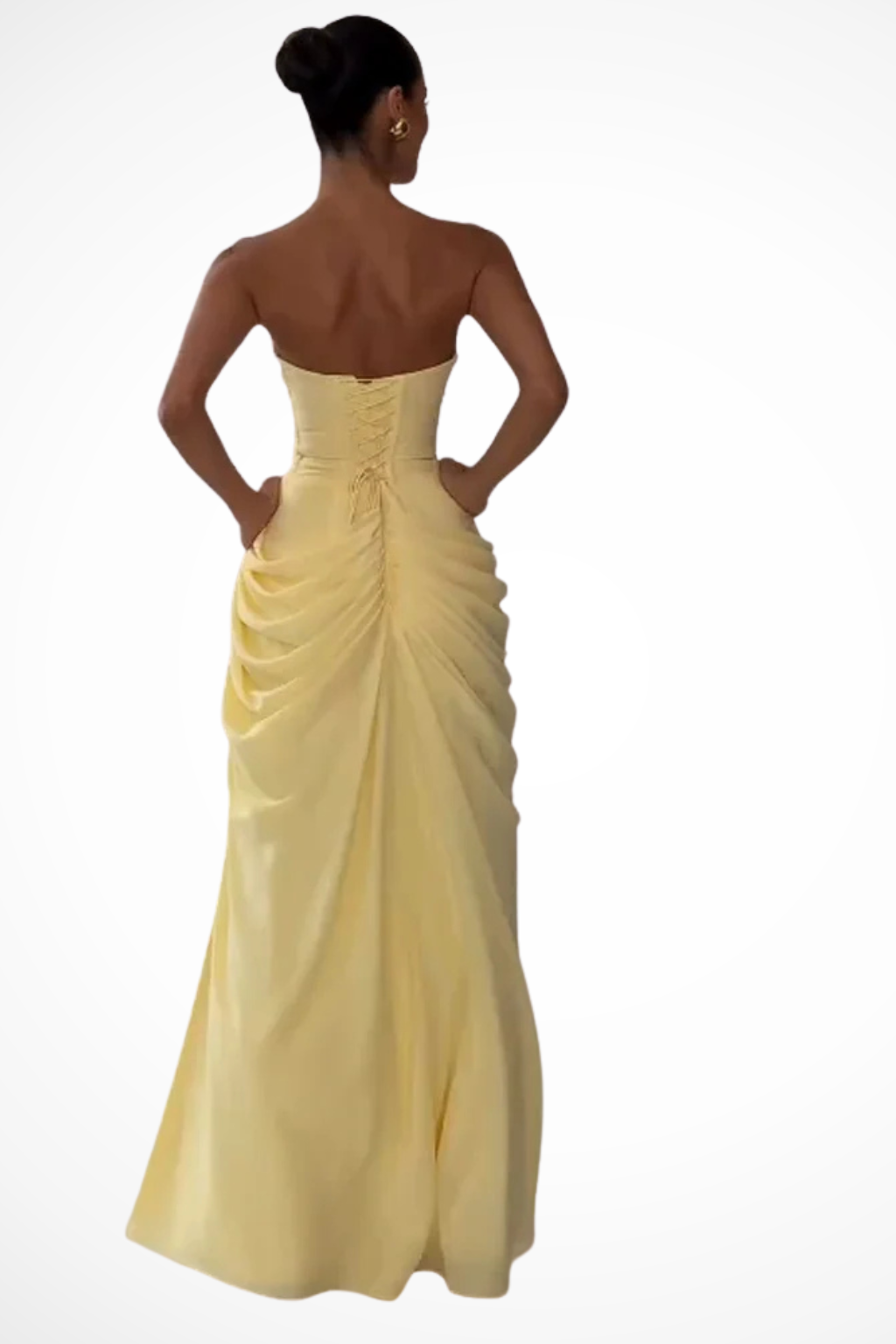 Theodora | Elegant Ruched Women’s Maxi Dress with High Side Slit 4