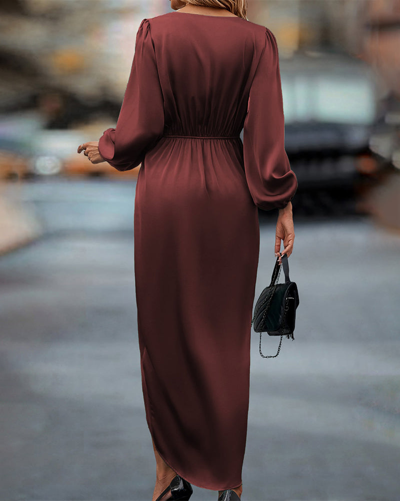 Theodora | Elegant & Comfortable Women’s Formal Wrap Midi Dress 1
