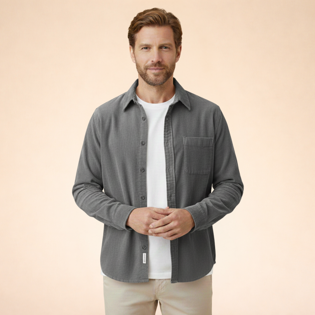 Jason | Plain Long Sleeve Corduroy Shirt