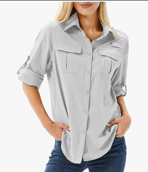 Trek | Women's Hiking Shirt Long Sleeve UPF 50 Casual Outdoor Relaxed Fit 1