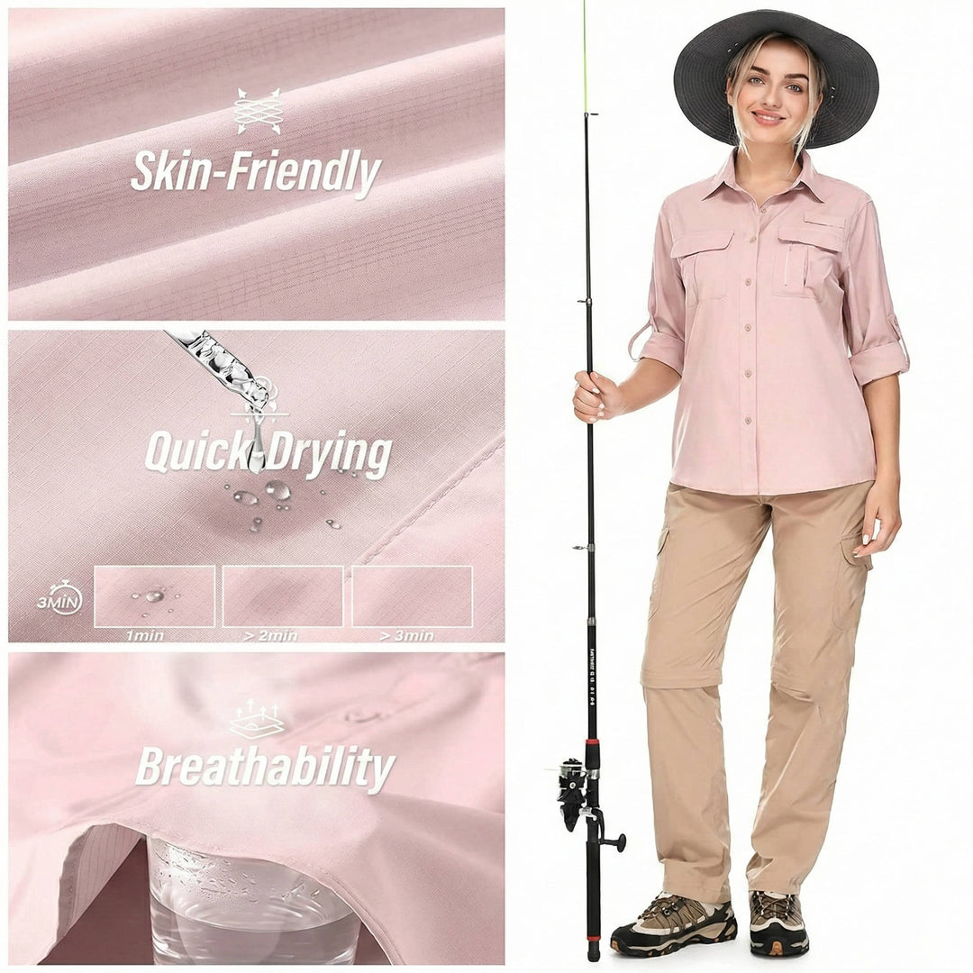 Trek | Women's Hiking Shirt Long Sleeve UPF 50 Casual Outdoor Relaxed Fit 6