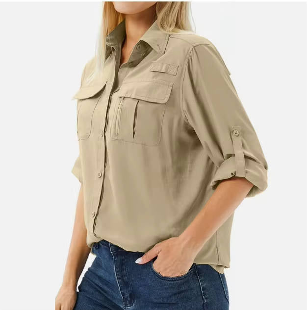 Trek | Women's Hiking Shirt Long Sleeve UPF 50 Casual Outdoor Relaxed Fit 7