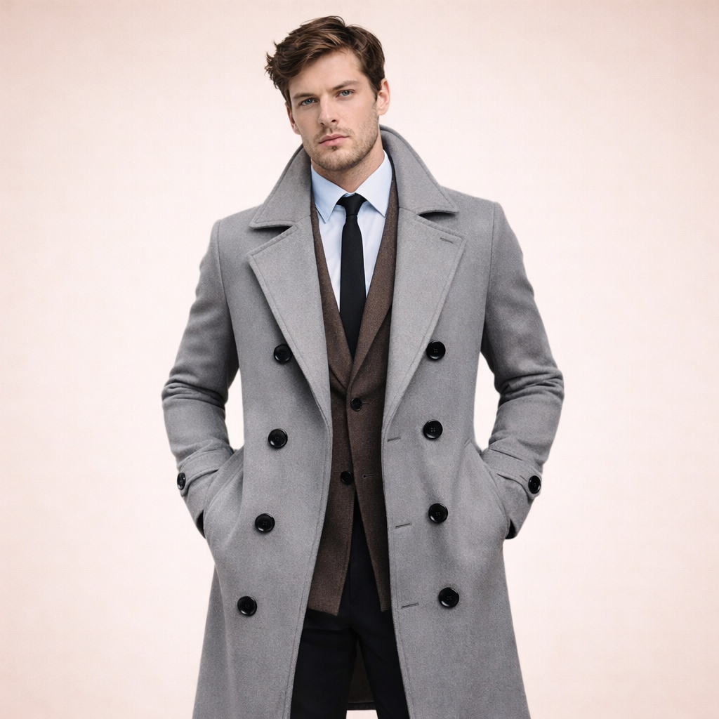 Valerio | Elegant Men’s Long Overcoat 6