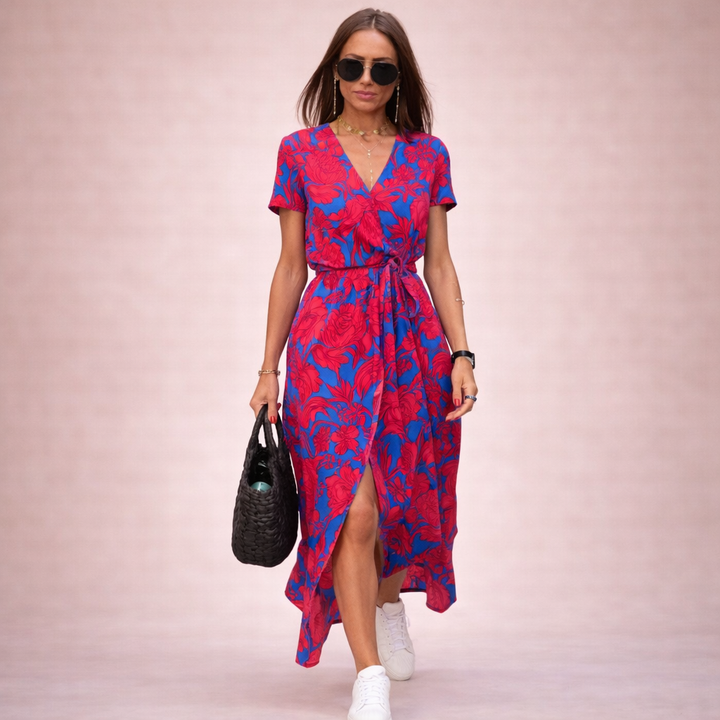 Veerle | Floral Print, Comfortable Wrap Dress for Women 1