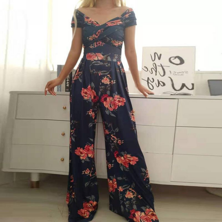 Vera | Elegant Off-Shoulder Floral Wide-Leg Womens Rompers & Dressy Jumpsuits for Women 5
