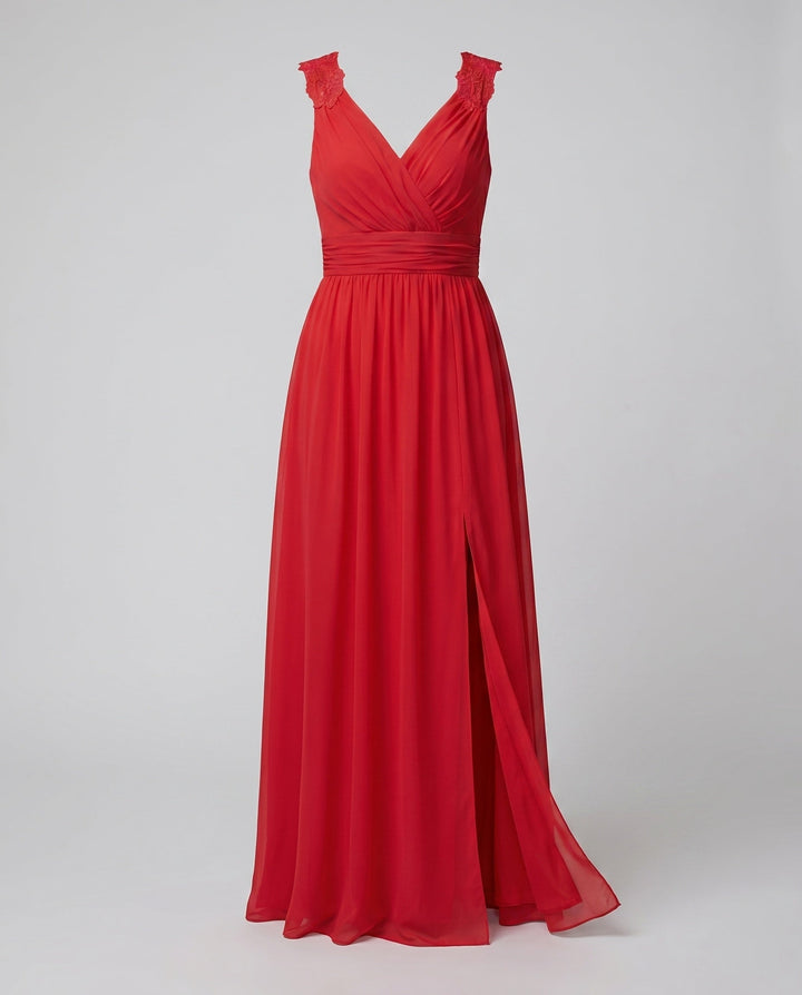 Vespera | Elegant V-Neck Women's Evening Dress with Side Slit 4